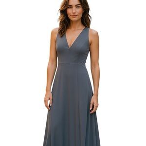 Dear Cleo Formal Dress Gown Kylie GRAY Chiffon Full Length Size 6 Sleeveless